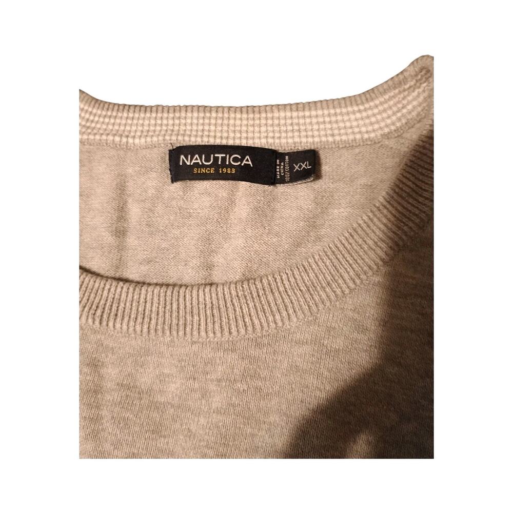 Nautica Men's Classic Logo Sweater Adult All Cotton Gray Crewneck SIZE XXL - Picture 8 of 10